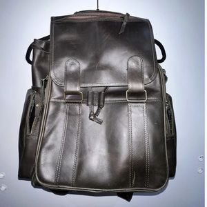 Italian Handmade Leather Borlino Travel Backpack Dark Green